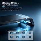 Adjustable RGB Monitor Stand – Ergonomic Desk Riser with Built-In USB Hub & Storage Drawer
