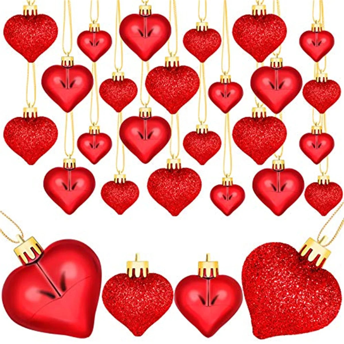 Valentine's Day Heart-Shaped Ornaments