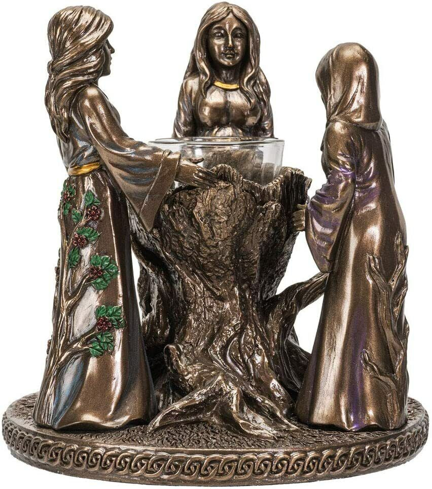 Triple Goddess Candle Holder Figurine