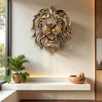 Metal Lion Head Wall Sculpture