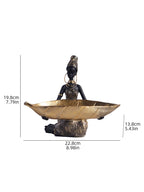 African Girl Holding a Plate Sculpture