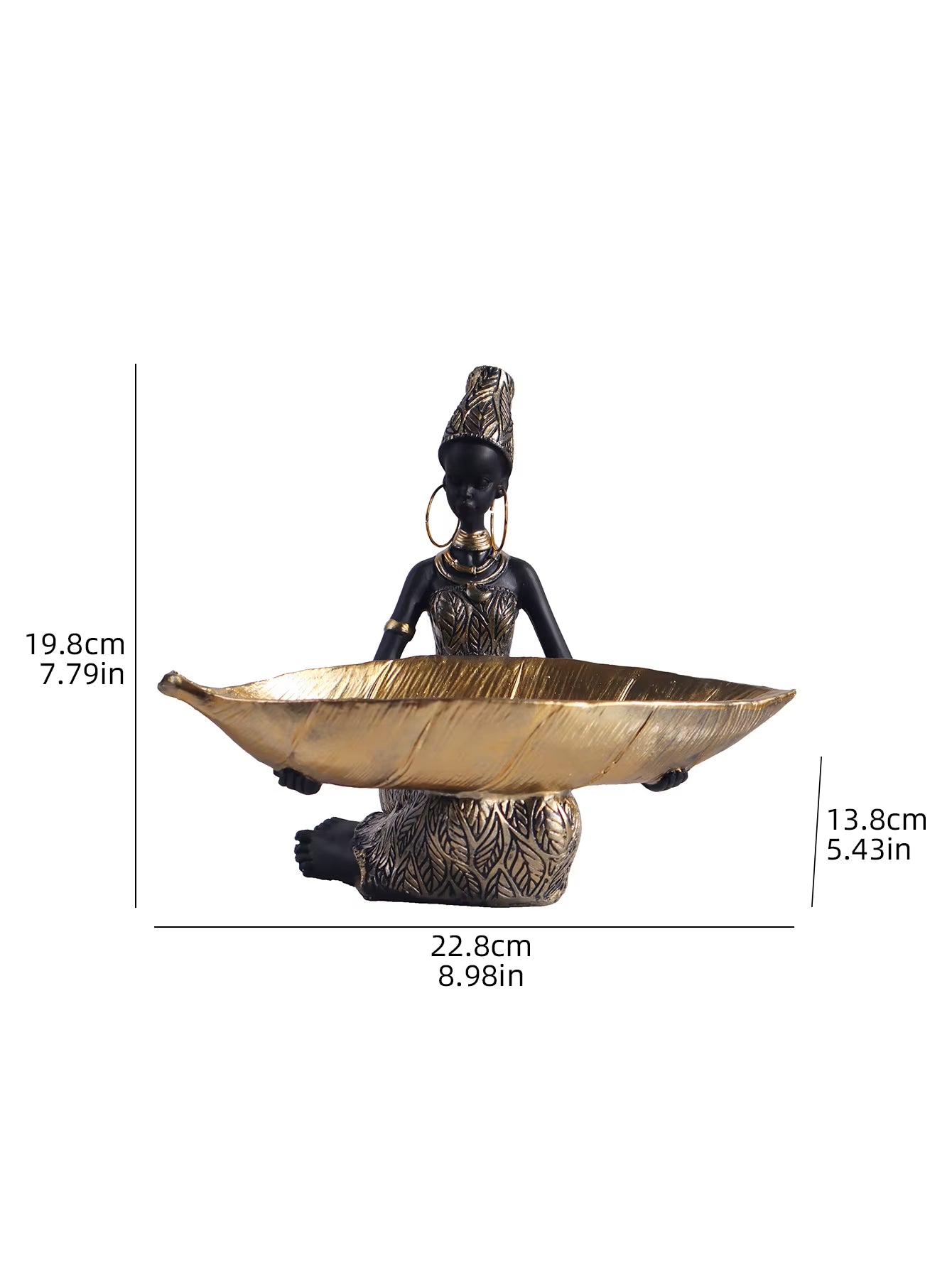 African Girl Holding a Plate Sculpture