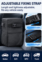 Waterproof Car Trash Can & Storage Bag - Portable Removable Vehicle Garbage Bin with Hanging Strap & Storage Pockets – Car Accessories & Road Trip Gift for Drivers