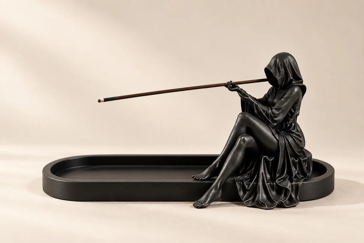 Gothic Witch Ash Catcher & Incense Burner – Spiritual Altar Accessory - Dark Academia & Halloween Decor for Incense Sticks, Meditation & Ritual Space