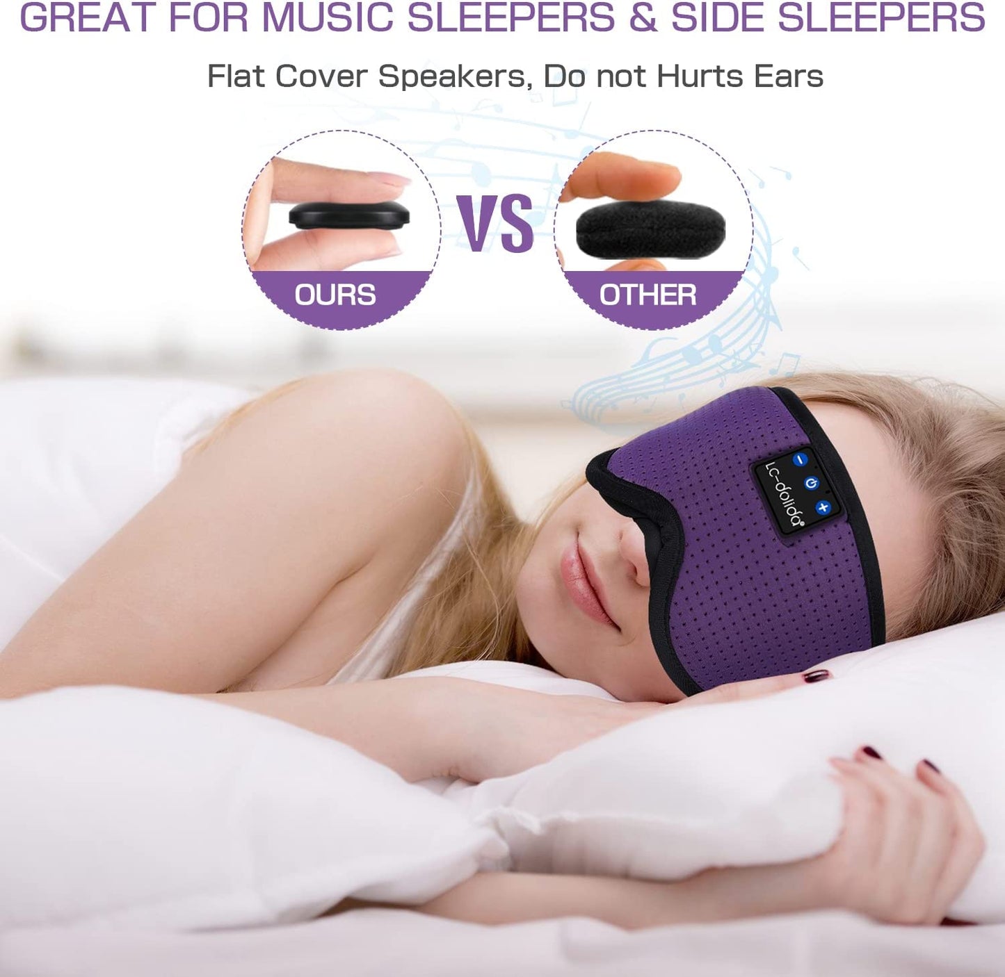 Sleep Mask w/ Bluetooth Headphones