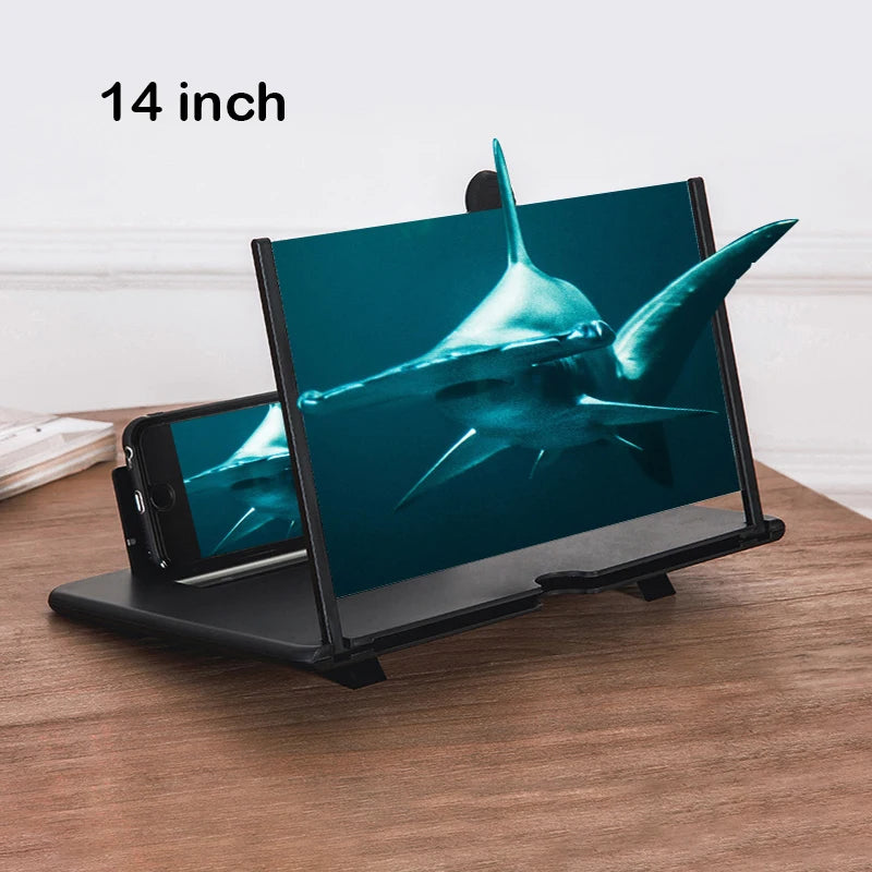 Mobile Phone Screen Magnifier – 12-16 Inches 3D HD Amplifier Projector for Movies, Gaming & Videos – Foldable Pull-Out Phone Stand Enlarger Compatible with iPhone & Android