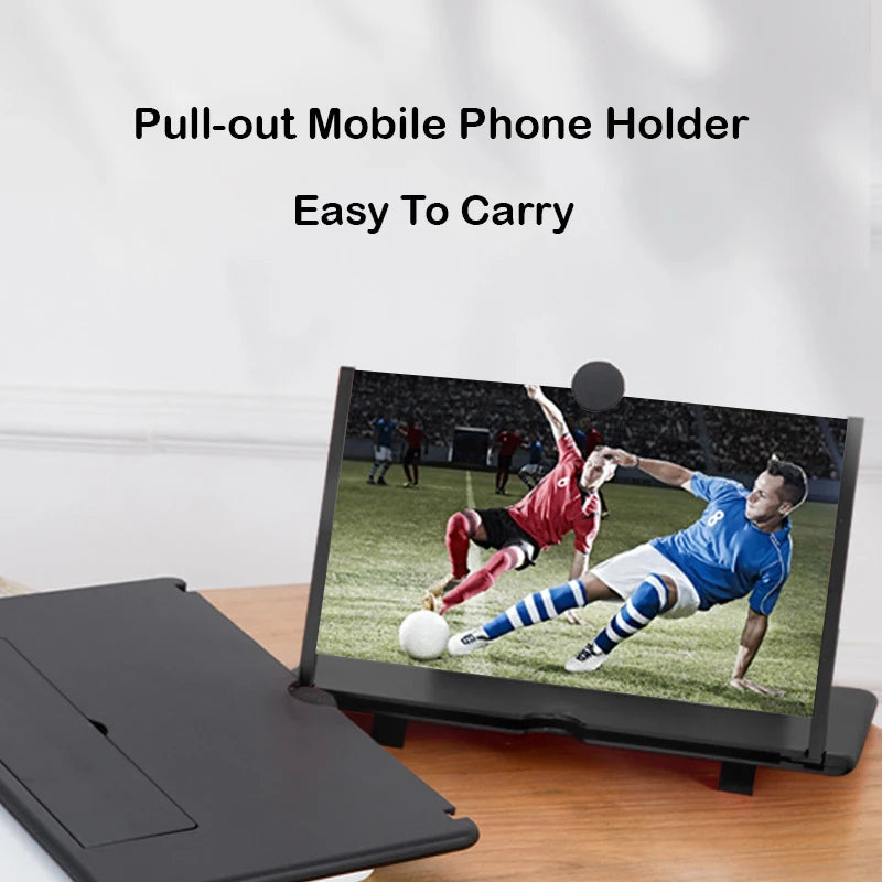 Mobile Phone Screen Magnifier – 12-16 Inches 3D HD Amplifier Projector for Movies, Gaming & Videos – Foldable Pull-Out Phone Stand Enlarger Compatible with iPhone & Android