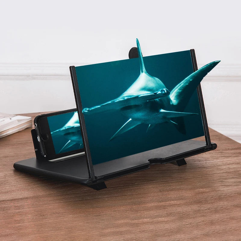 Mobile Phone Screen Magnifier – 12-16 Inches 3D HD Amplifier Projector for Movies, Gaming & Videos – Foldable Pull-Out Phone Stand Enlarger Compatible with iPhone & Android