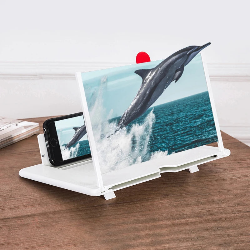 Mobile Phone Screen Magnifier – 12-16 Inches 3D HD Amplifier Projector for Movies, Gaming & Videos – Foldable Pull-Out Phone Stand Enlarger Compatible with iPhone & Android