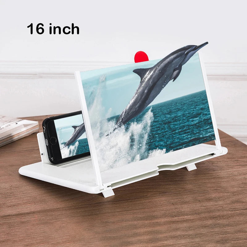Mobile Phone Screen Magnifier – 12-16 Inches 3D HD Amplifier Projector for Movies, Gaming & Videos – Foldable Pull-Out Phone Stand Enlarger Compatible with iPhone & Android