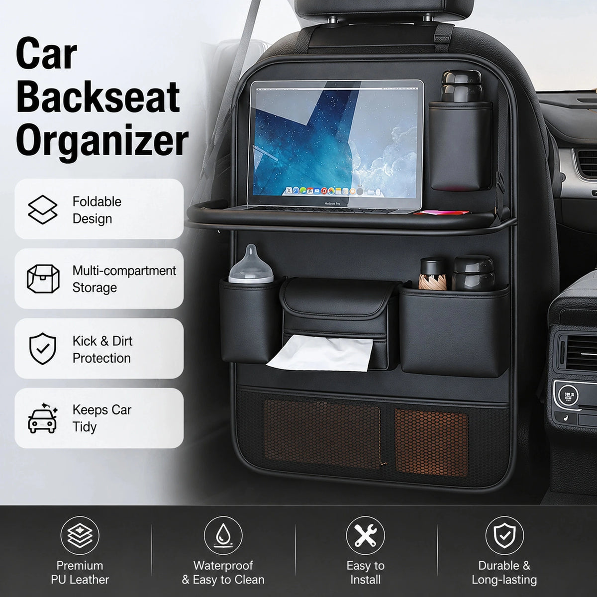 Multifunctional Car Seat Back Organizer