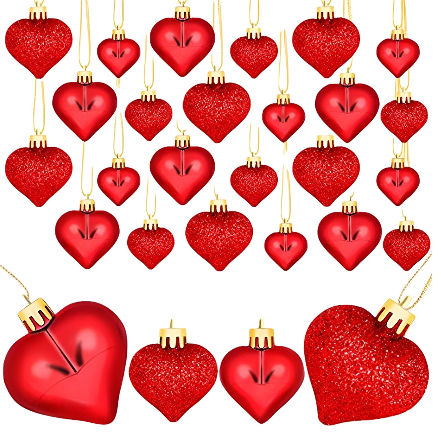 Valentine's Day Heart-Shaped Ornaments