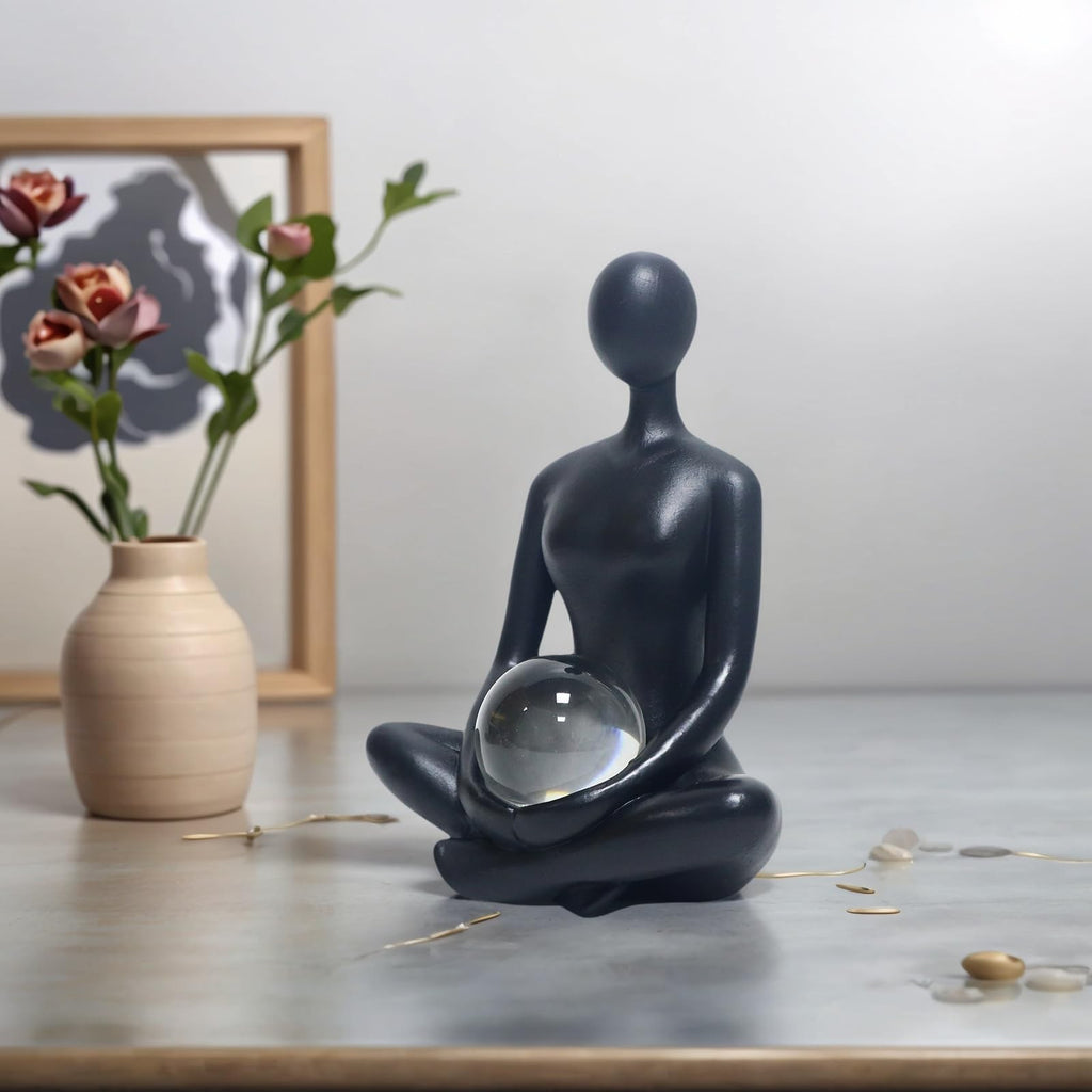 Handmade Yoga Pose Lady Figurine