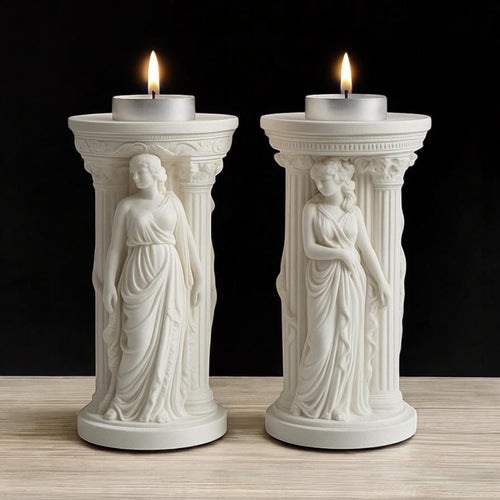 2-Piece Greek Goddess Candle Holder Set 