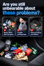 Waterproof Car Trash Can & Storage Bag - Portable Removable Vehicle Garbage Bin with Hanging Strap & Storage Pockets – Car Accessories & Road Trip Gift for Drivers