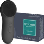Silicone Face Scrubber – Electric Facial Cleansing Brush with 6 Speed Vibration Technology – Rechargeable & Waterproof Exfoliating Face Massager for Deep Cleansing & Glowing Skin (Men & Women)