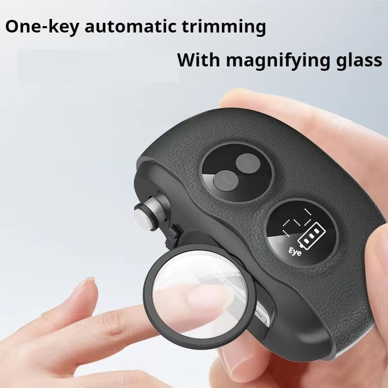 3-in-1 Electric Nail Clipper & Automatic Trimmer – HD Digital Display & Magnifying Glass Nail Care System