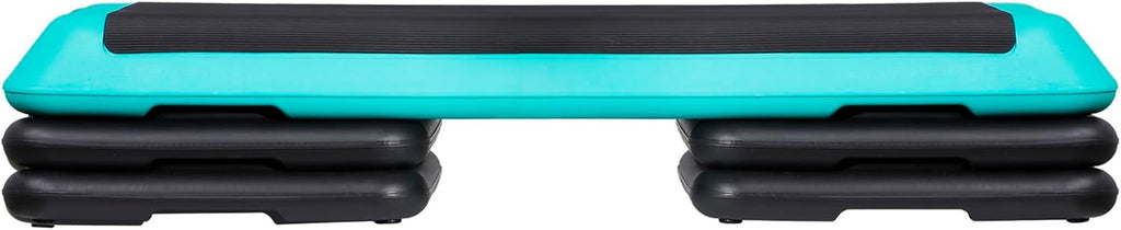 43'' Exercise Aerobic Step Platform, Adjustable Fitness Stepper with 4 Stackable Risers, Aerobics Stepper Workout Stepper for Home Gym Cardio Strength & Training