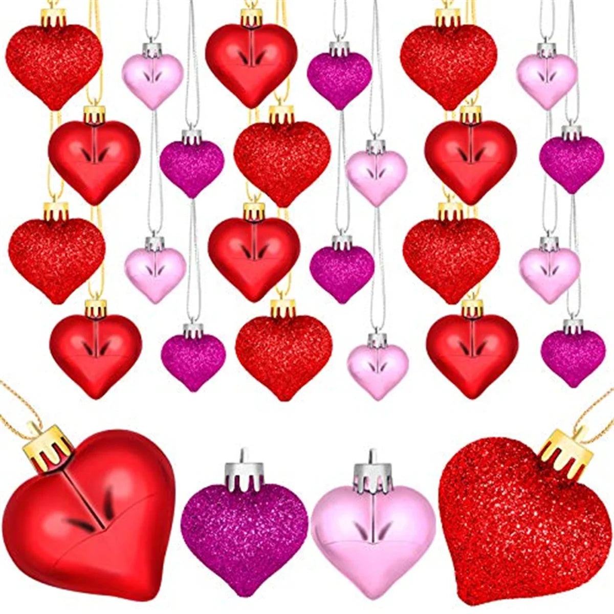 Valentine's Day Heart-Shaped Ornaments