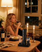 6-in-1 Rechargeable Electric Wine Opener Set – Cordless Automatic Corkscrew with Storage Base, Pourer & Vacuum Stoppers