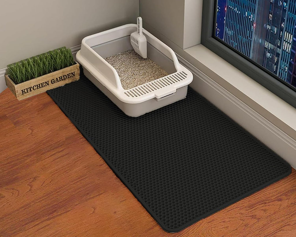 Double Layer Cat Litter Mat – Waterproof Honeycomb Anti-Tracking Litter Box Mat