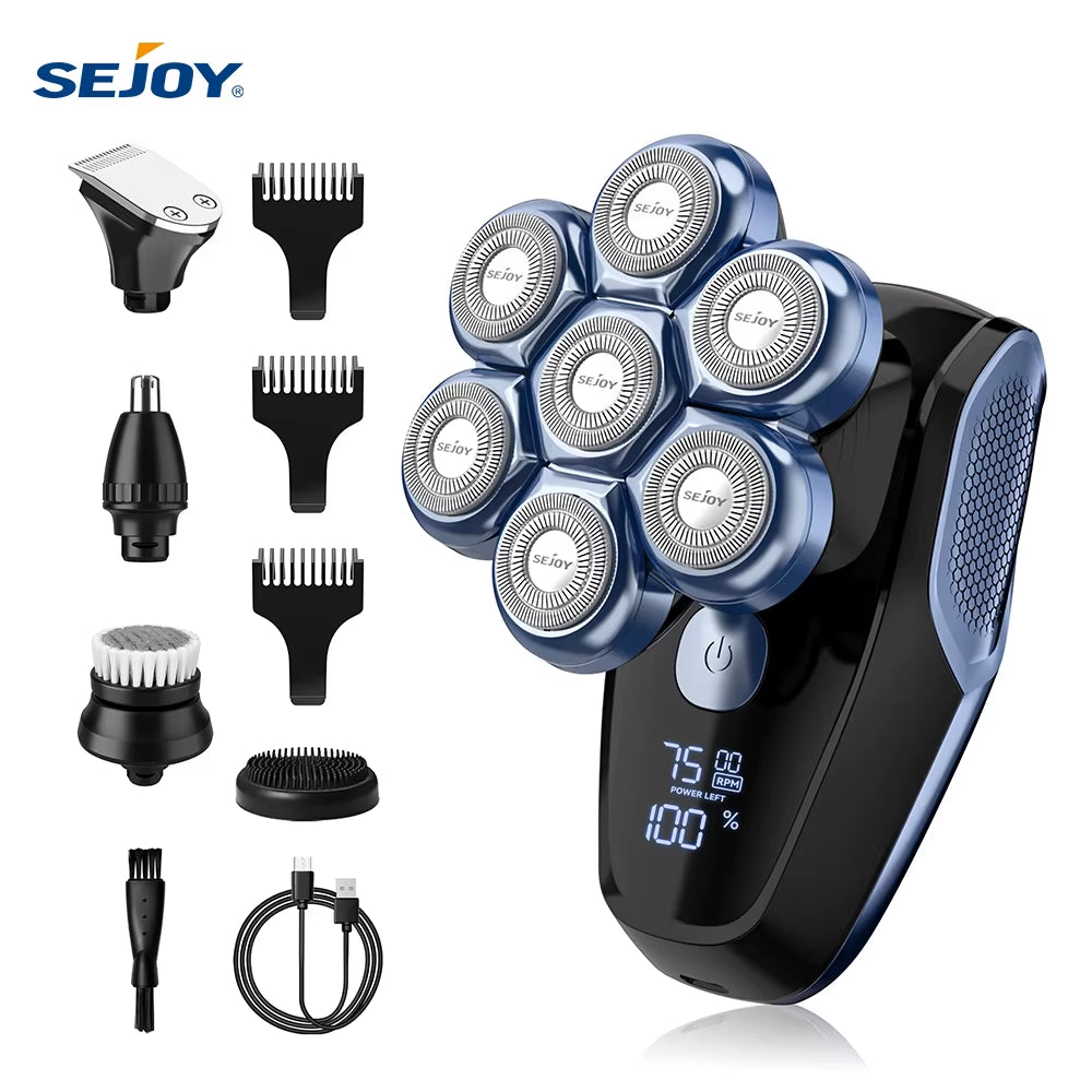 6-in-1  7D Head Shaver Set – Waterproof Electric Razor & Complete Men’s Grooming Kit