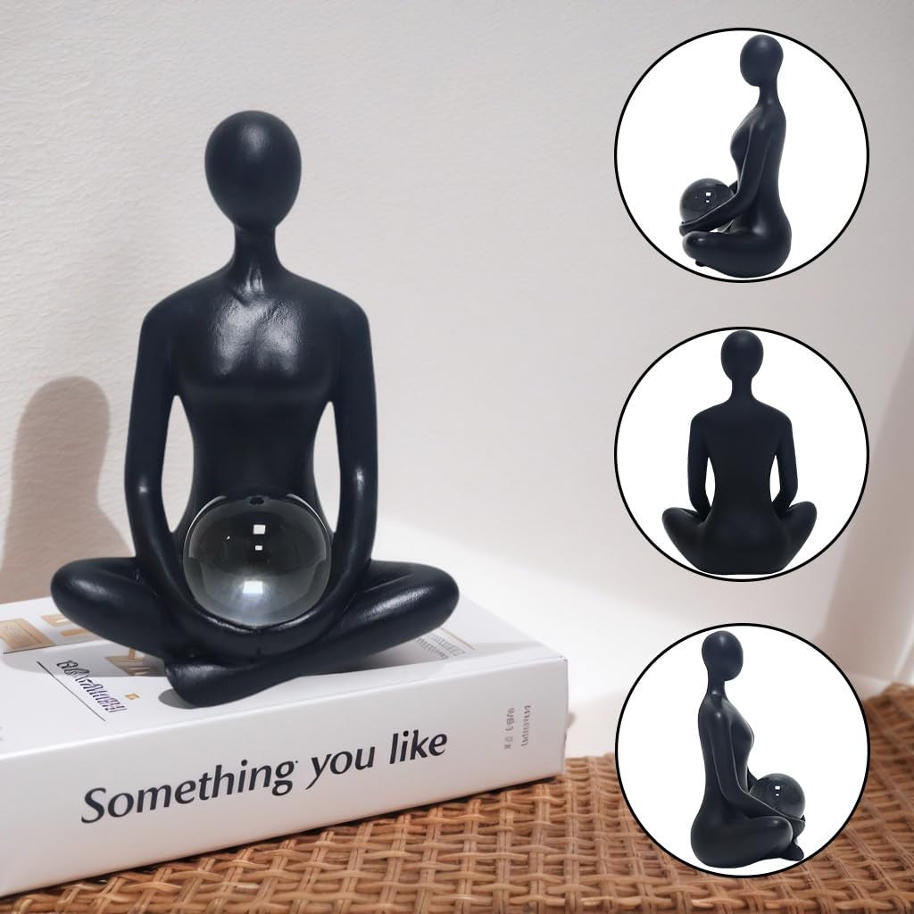 Handmade Yoga Pose Lady Figurine