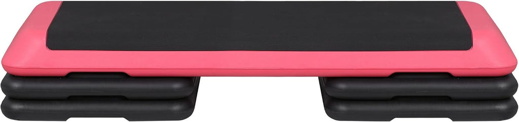 43'' Exercise Aerobic Step Platform, Adjustable Fitness Stepper with 4 Stackable Risers, Aerobics Stepper Workout Stepper for Home Gym Cardio Strength & Training