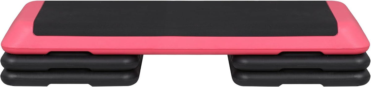 43'' Exercise Aerobic Step Platform, Adjustable Fitness Stepper with 4 Stackable Risers, Aerobics Stepper Workout Stepper for Home Gym Cardio Strength & Training