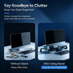 Adjustable RGB Monitor Stand – Ergonomic Desk Riser with Built-In USB Hub & Storage Drawer