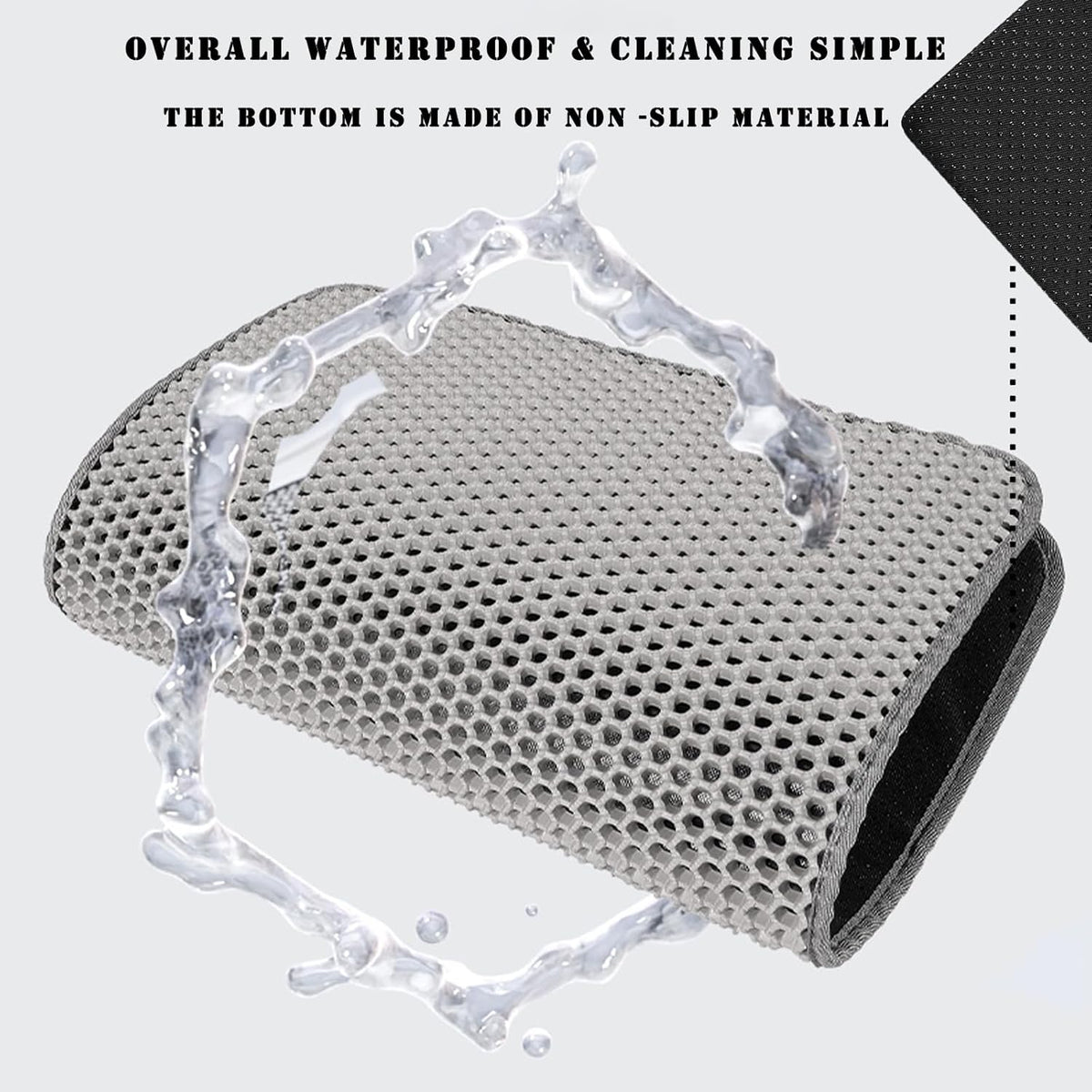 Double Layer Cat Litter Mat – Waterproof Honeycomb Anti-Tracking Litter Box Mat