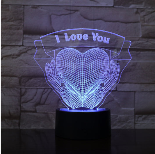 Valentine's Day Gift Hands Holding Love 3D Night Light