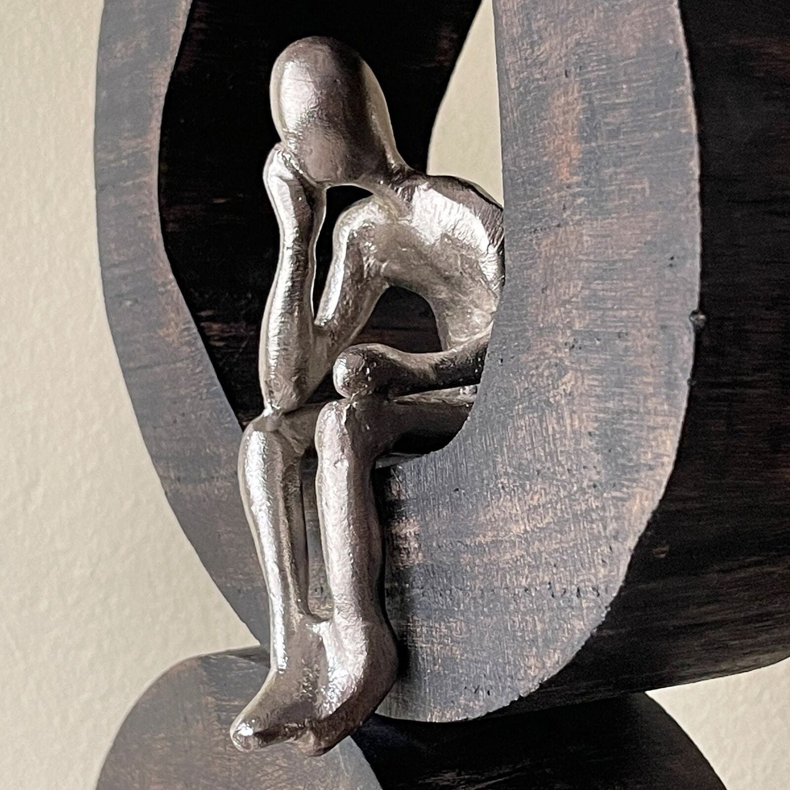 Handcrafted Three Men Sitting Sculpture