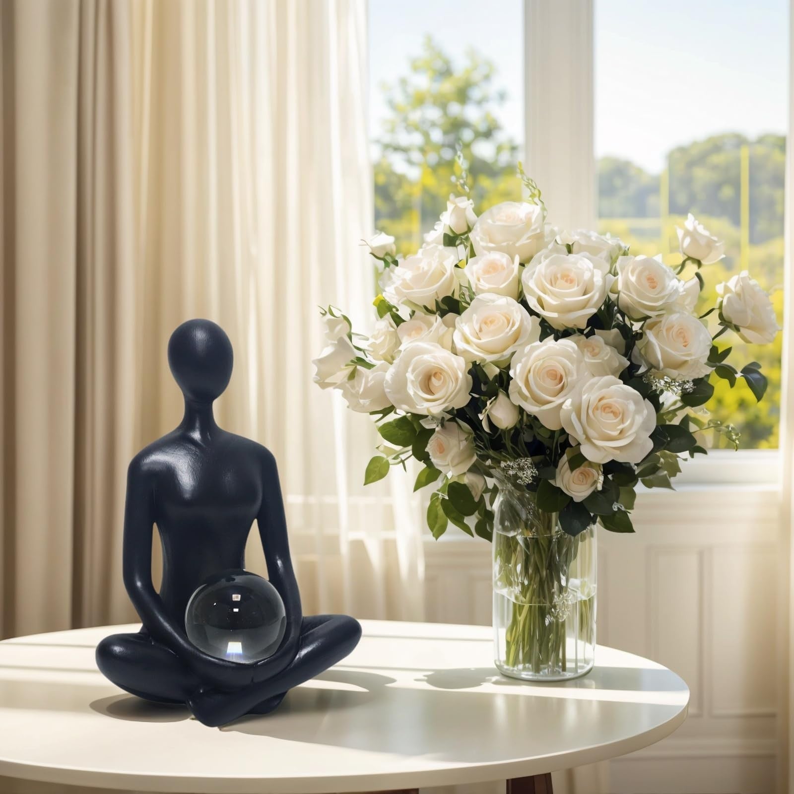 Handmade Yoga Pose Lady Figurine