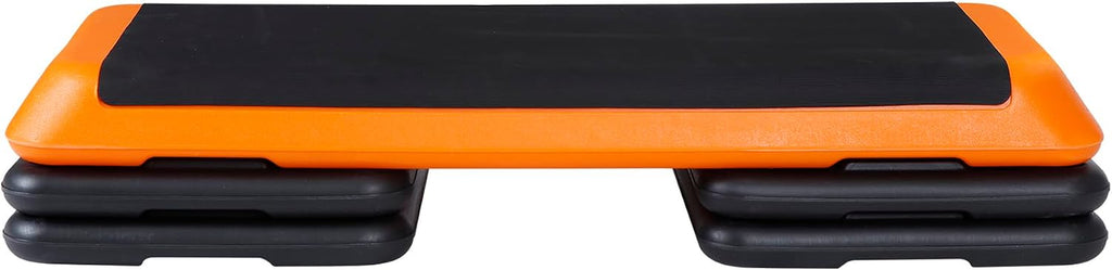 43'' Exercise Aerobic Step Platform, Adjustable Fitness Stepper with 4 Stackable Risers, Aerobics Stepper Workout Stepper for Home Gym Cardio Strength & Training