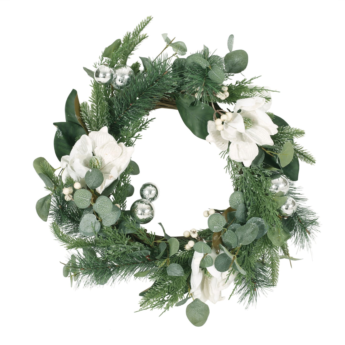 Magnolia And Leaves Wreath