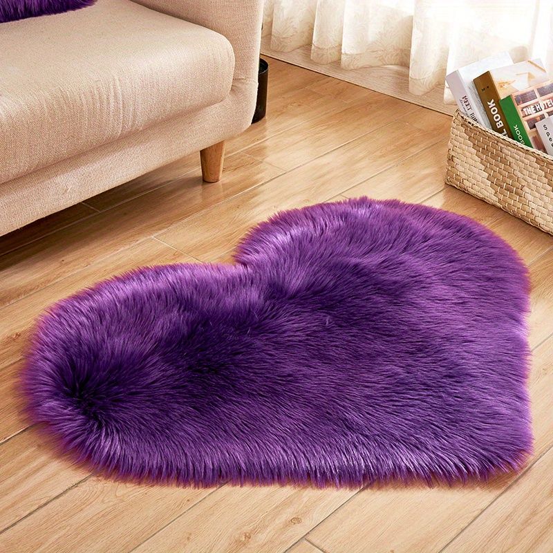 Fluffy Shaggy Heart-Shaped Area Rug