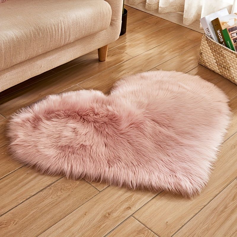 Fluffy Shaggy Heart-Shaped Area Rug