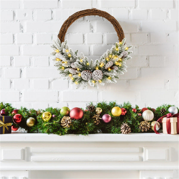 Snow Flocked Christmas Wreath