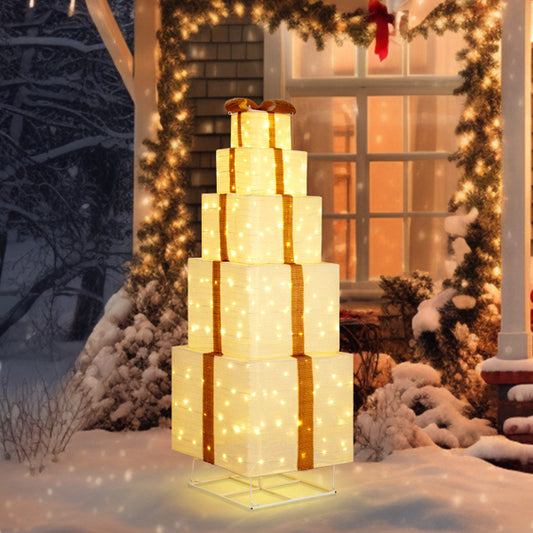 Lighted Gift Box Tower