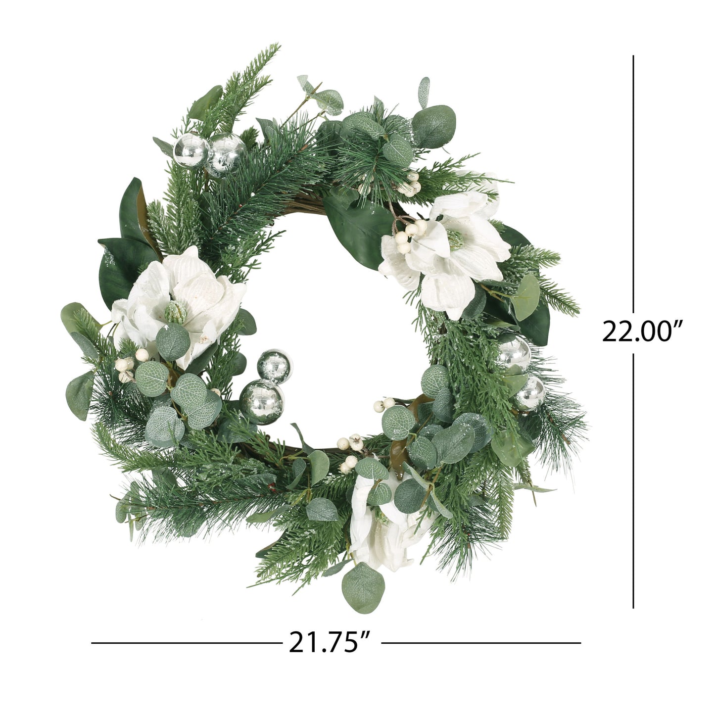 Magnolia And Leaves Wreath