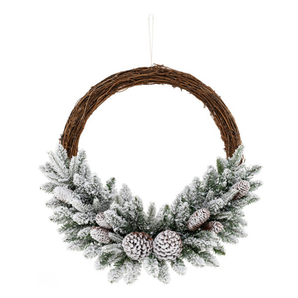 Snow Flocked Christmas Wreath