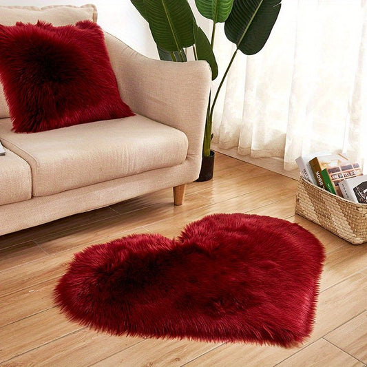 Fluffy Shaggy Heart-Shaped Area Rug