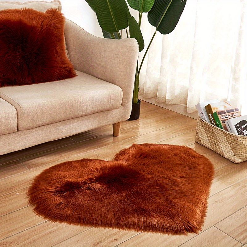 Fluffy Shaggy Heart-Shaped Area Rug