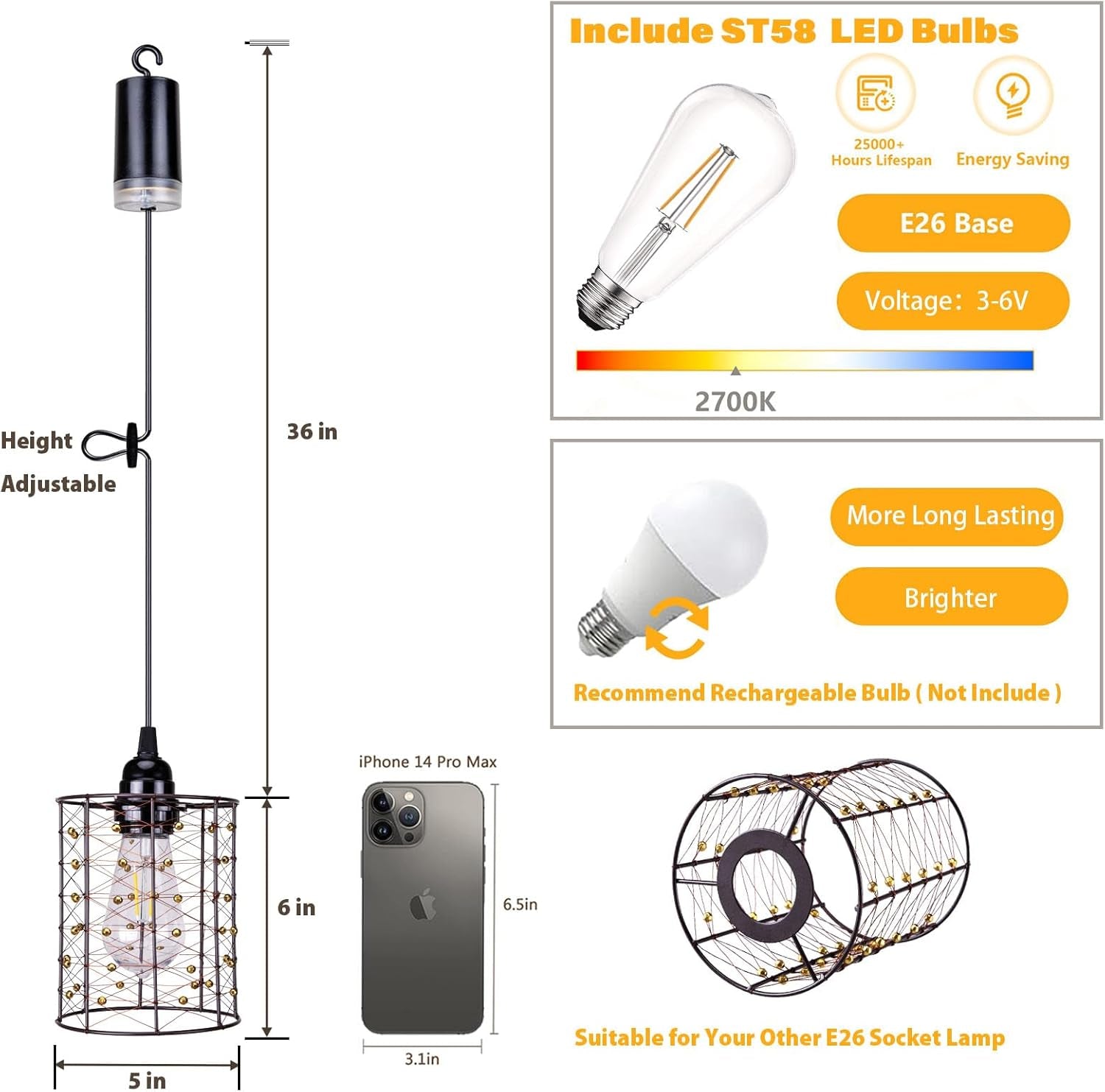 Battery Operated Pendant Lights