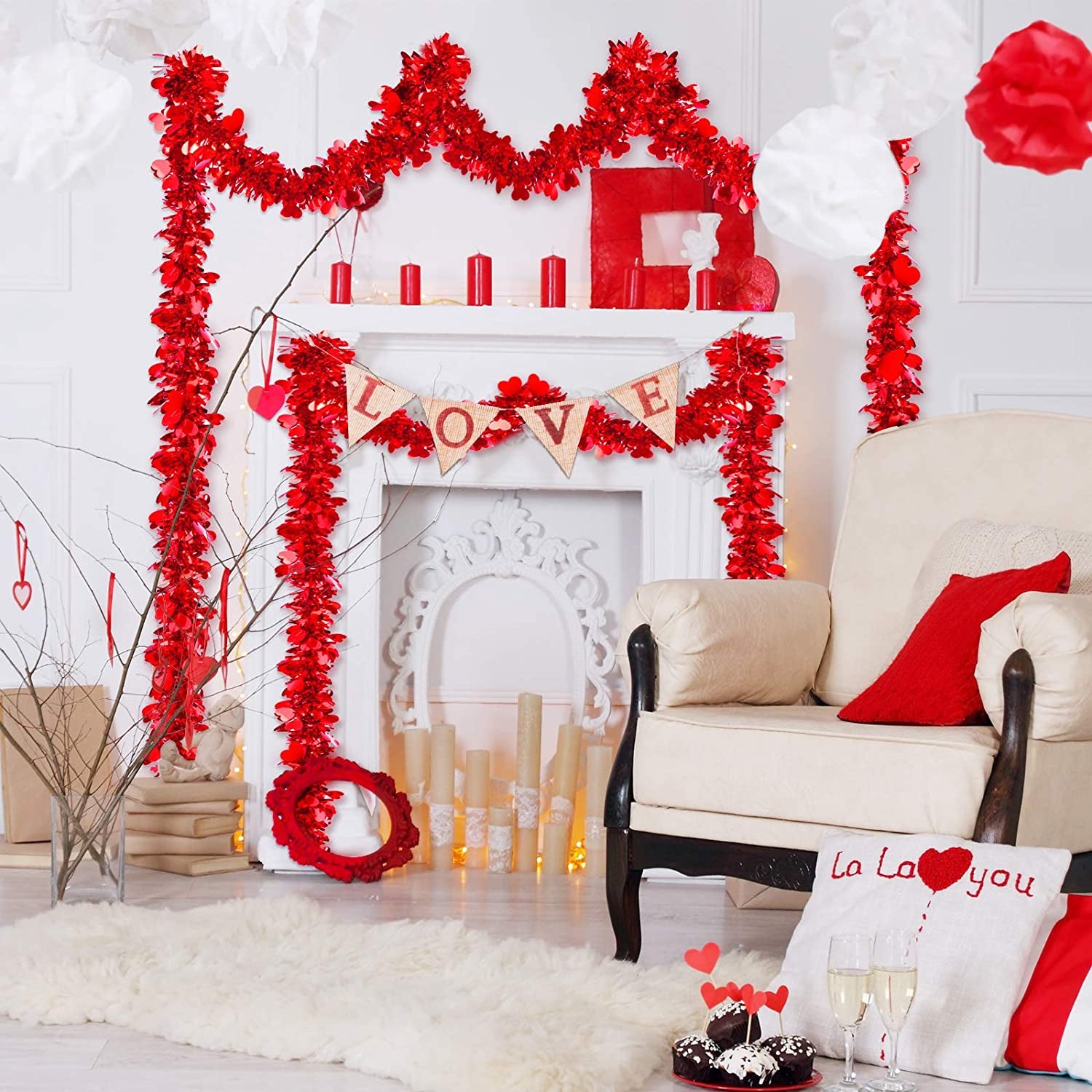 Heart Tinsel Garland