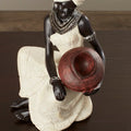 Sitting African Woman Sculpture with Red Water Pot