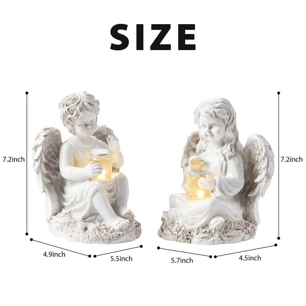 Outdoor Angel Statue Garden Decor, 2 Pack