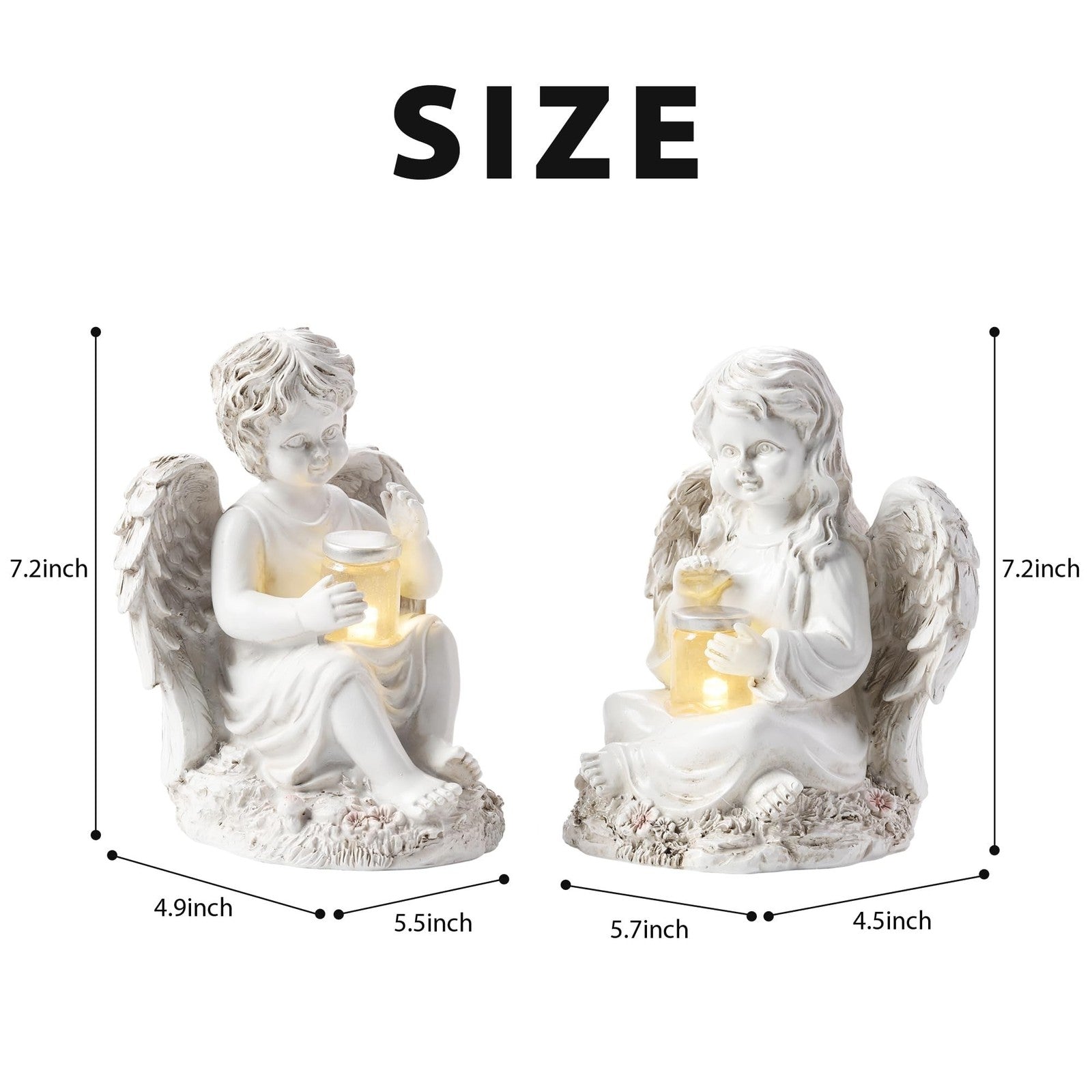 Outdoor Angel Statue Garden Decor, 2 Pack