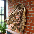 Metal Lion Head Wall Sculpture